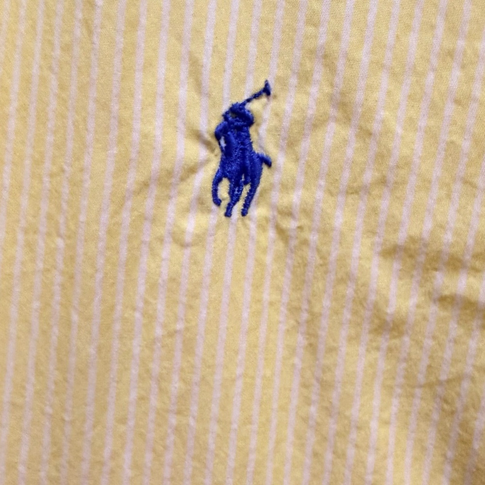 Ralph Lauren Men’s Yellow Oxford Button-Down Shirt with Blue Pony - Picture 2 of 4